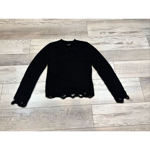 Daytrip The Buckle black distressed sweater size S - Picture 1 of 11
